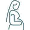 In Vitro Fertilization (IVF) with Gestational Carrier (Surrogacy) Icon, Pregnant woman Icon