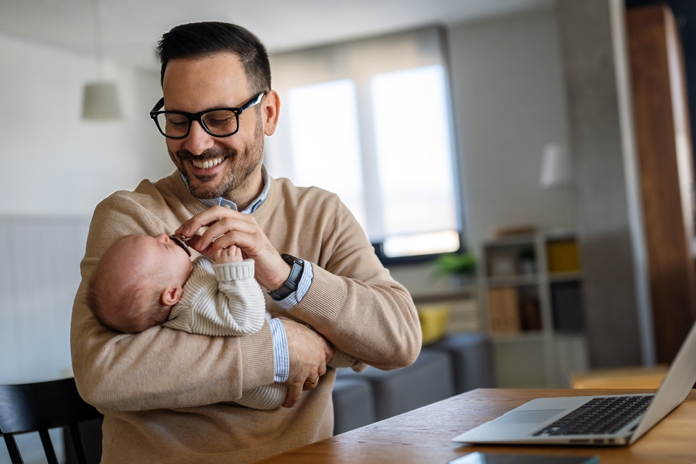 single dad with baby