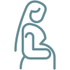 In Vitro Fertilization (IVF) with Gestational Carrier (Surrogacy) Icon, Pregnant woman Icon