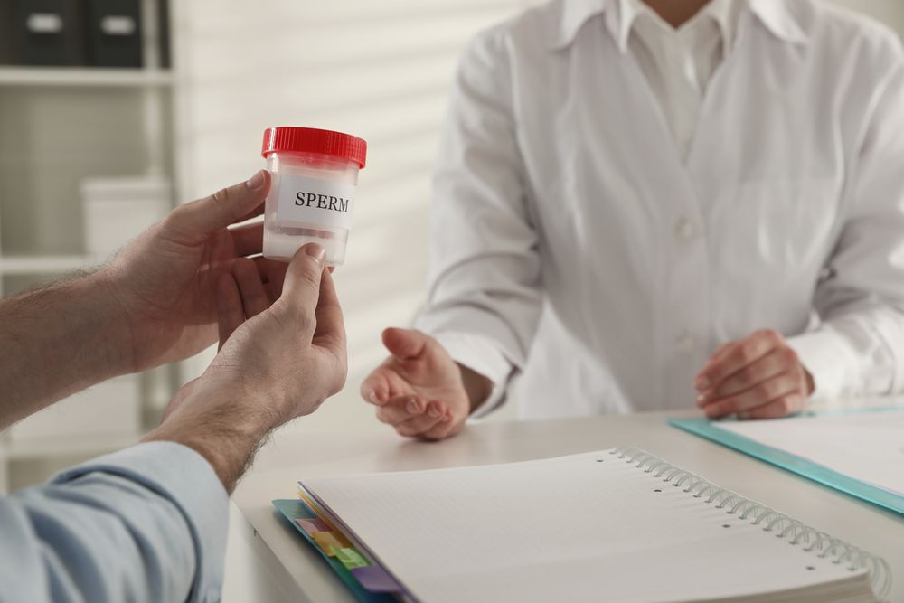 sperm being donated by a donor