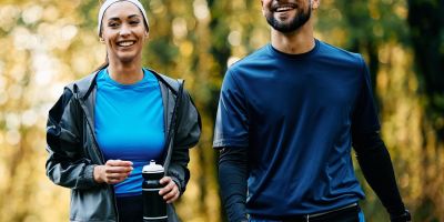 A couple exercising together for fertility