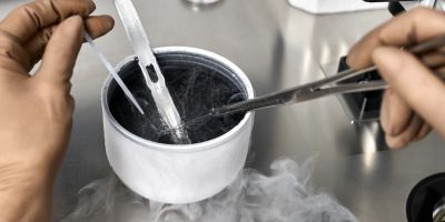 Eggs or embryos being frozen at North Houston IVF clinic